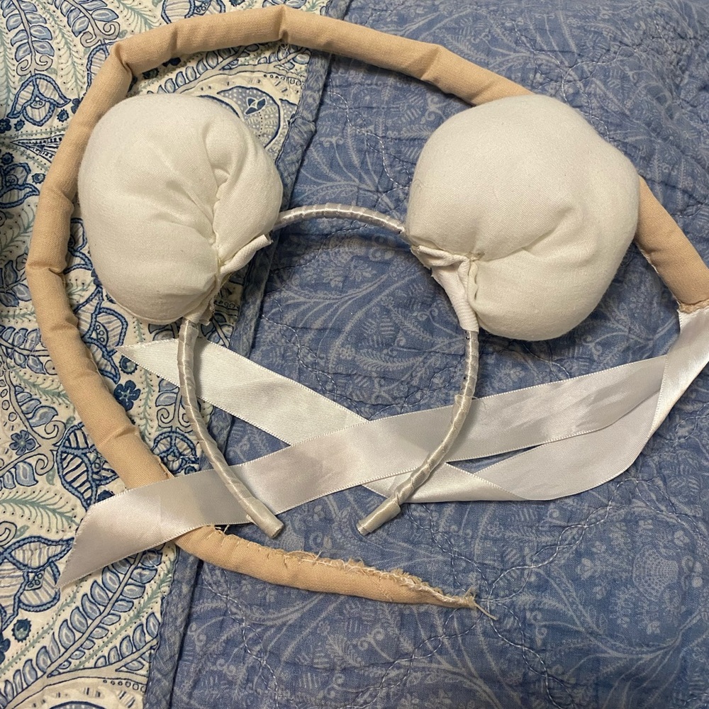 Handmade mousse Cream Headband and tail.